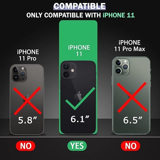 Ultra-Hybrid Crystal Clear Back Case for iPhone 11 | Shockproof Transparent Cover | Hard PC Back & Soft TPU Bumper | MagSafe Compatible