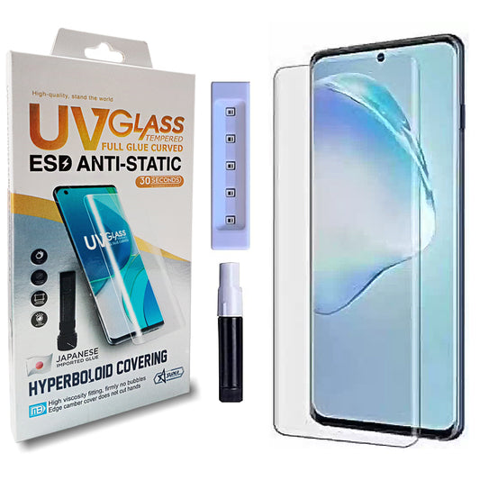 Premium HD+ UV Tempered Glass for Vivo V29 / Vivo V29 Pro | Full Adhesive Curved Screen Protector | Case-Friendly | HD Clarity with Installation Kit (Pack of 1)