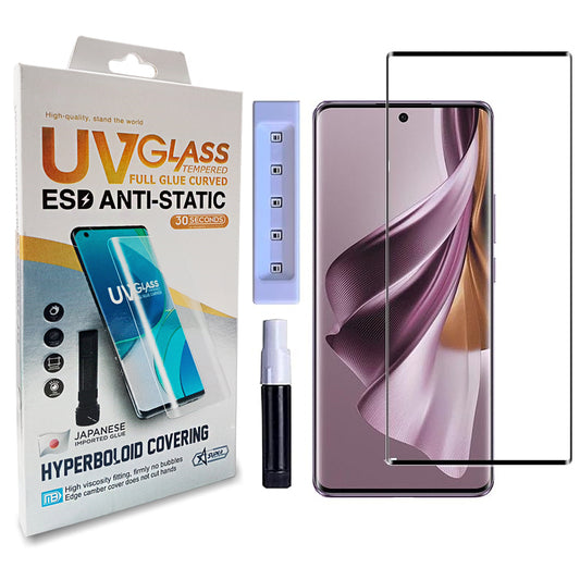 Oppo Reno 10 (6.7 Inch, Pack of 1) Premium HD+ UV Tempered Glass Screen Protector | Curved Screen Guard, HD Clarity with installation kit &amp; Guide