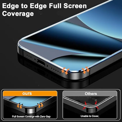 Tempered Glass Screen Protector Compatible For Vivo X300 5G (Black) Edge To Edge Full Screen Coverage With Easy Installation Kit,Pack Of 2
