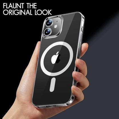 Ultra-Hybrid Crystal Clear Back Case for iPhone 11 | Shockproof Transparent Cover | Hard PC Back & Soft TPU Bumper | MagSafe Compatible