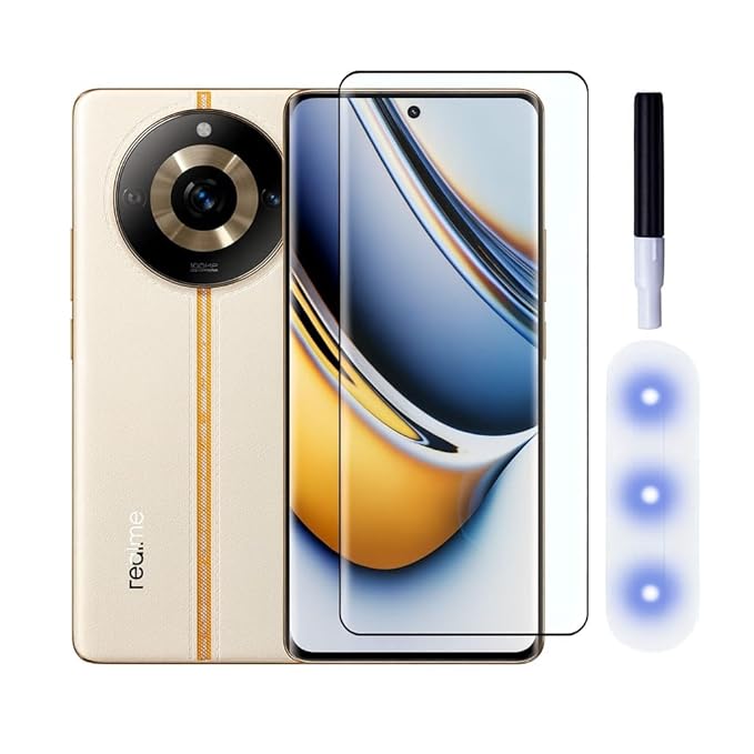 UV Tempered Glass for Realme 11 Pro/Realme 11 Pro+ (Pack of 2) | Full Glue UV Adhesive | 9H Hardness | Curved Display Protection | Scratch Resistant Screen Guard