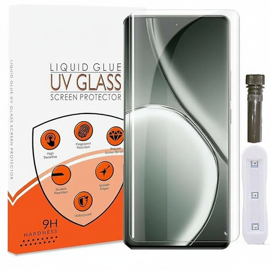 Premium UV Tempered Glass Screen Protector For Realme GT 6/ Realme GT 6T (Pack of 1) Full Adhesive UV Curved Screen Guard, Case Friendly with Installation Kit