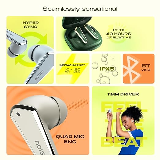 Noise Buds N1 Truly Wireless Earbuds with Chrome Finish, 40H of Playtime