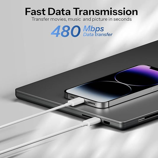 USB Type C to Lightning Cable 27W [MFi Certified + 2 Years Warranty] Fast Charger Cable for iPhone 14/13/12/11/X/XS/XR/8/Plus, iPad Mini/Pro/Max, USB Type-C Power Delivery Cord by Tudox