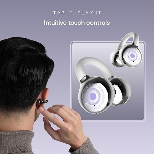 Noise Air Clips Wireless Open Ear Earbuds with Chrome Finish