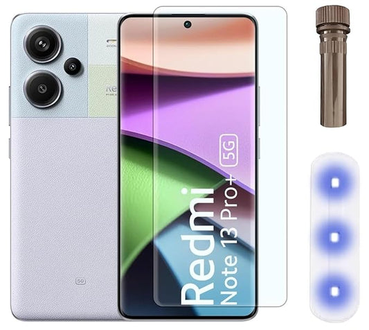 Ultra Premium Original Uv Curved Tempered Glass For Redmi Note 13 Pro Plus 5G (2024) Cellphone | With 3D Curved Full Screen Protector And Installation Kit