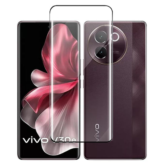 Vivo V30e 5G Tempered Glass | 9H Full Glue Full HD, Shatterproof, Anti Scratch Screen Guard for Vivo V30e 5G